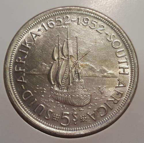 1952 SOUTH AFRICA 5 SHILLINGS - SILVER - UNION OF SOUTH AFRICA