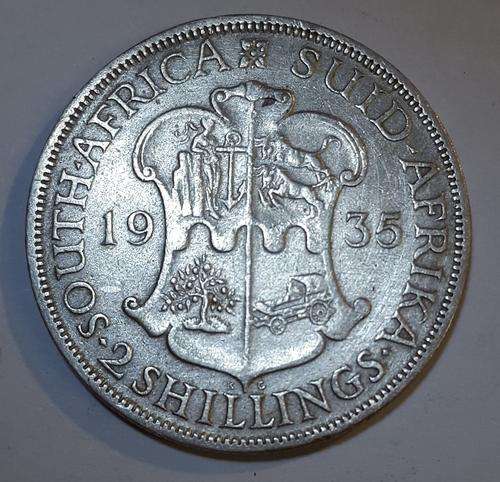 1935 SOUTH AFRICA 2 SHILLINGS - SILVER - UNION OF SOUTH AFRICA