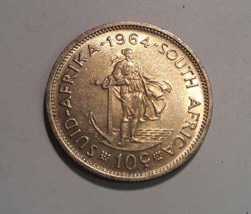 1964 REPUBLIC OF SOUTH AFRICA VAN RIEBEEK 10C - SILVER - LOW START R20