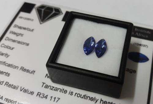 3.13CT COMBINED NATURAL TANZANITE PAIR INTENSE VIONETISH BLUE LOW START R1 ESTIM RETAIL VAL R34 117