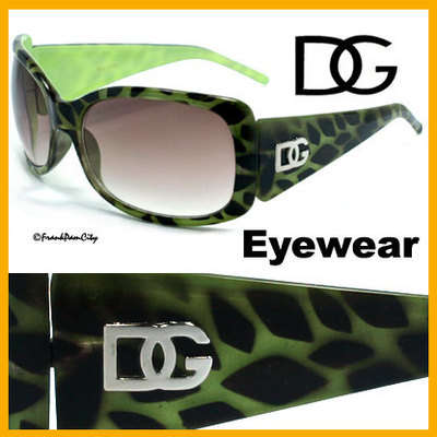 Leopard Womens Sunglasses DG Free Pouch - Green D117