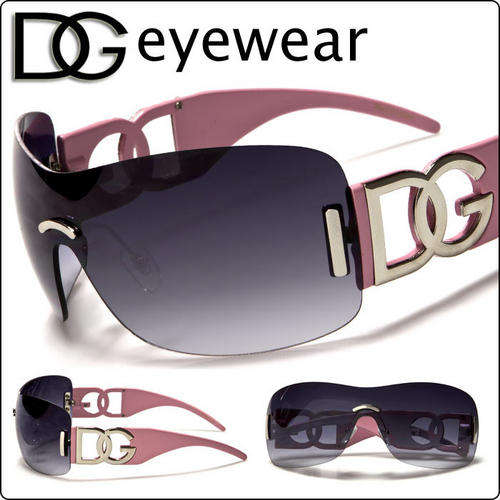 Pink DG Eyewear Oversized Rimless Sunglasses Womens