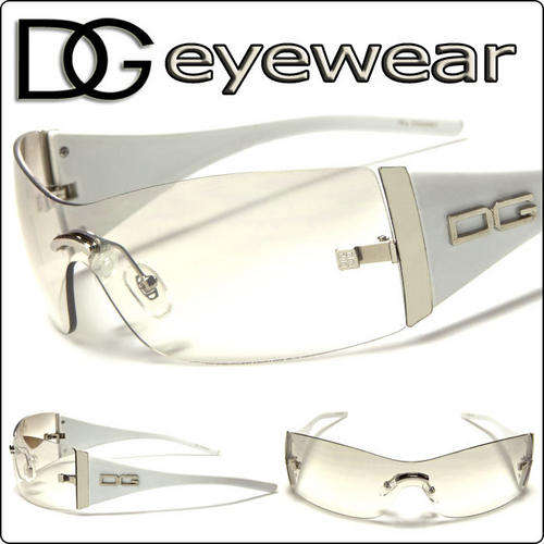 DG Fashion Clear Lens Designer Womens Sunglasses White Frame Shades Brand New
