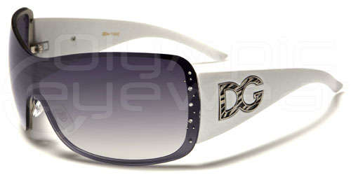 White DG Rhinestone Fashion Designer Sunglasses New