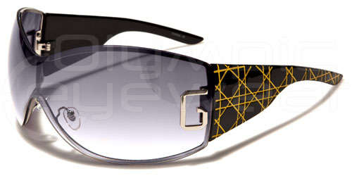 Oversized Womens DG Sunglasses Black and Yellow Brand New