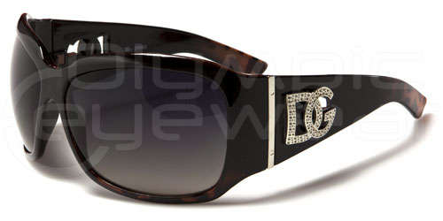 Oversized Womens DG Sunglasses Black & Brown Brand New