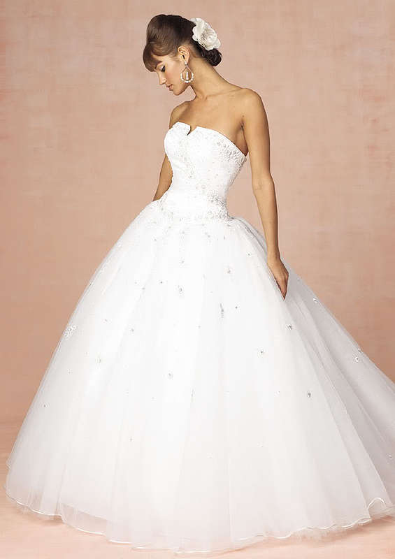 New Sexy White V Neck Train Wedding Dress Bridal Gown  Size 6