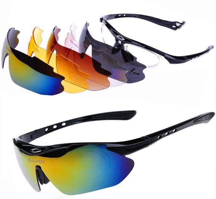 New Cycling UV 400 Sunglasses with 5 Lens Replacement + case