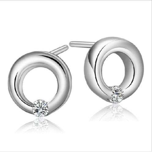 925 STERLING SILVER  ROUND STUD EARRINGS