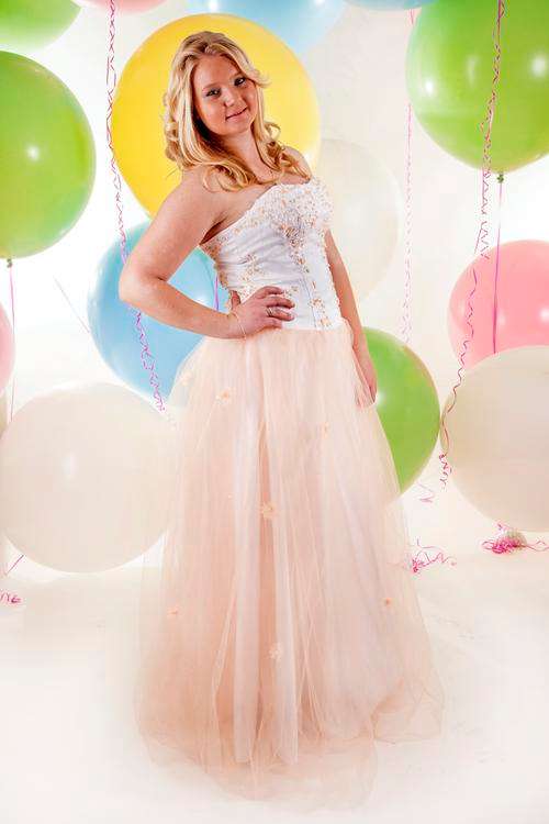 Peach ball gown