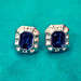 Vintage sterling silver sapphire crystal earrings