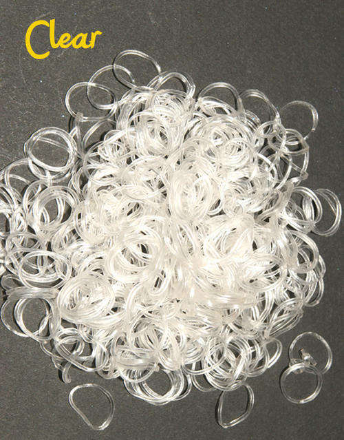 Clear transparent Loom Rubber Bands 600PCS