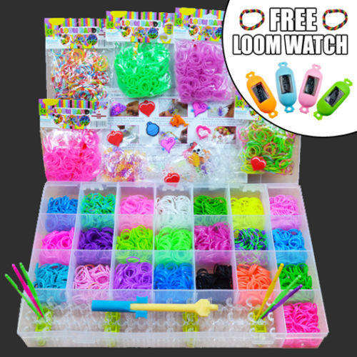 Colorful Rainbow Loom Band Set Kit 5000pcs