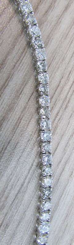 ***CERTIFIED*** GENUINE ROUND CUT DIAMOND  [6.500 cts] TENNIS BRACELET - 18 KT WHITE GOLD