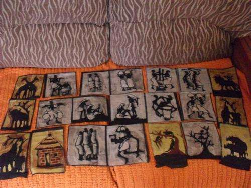 ETHNIC/AFRICAN ART ON FABRIC (STUNNING PICTURES )