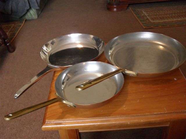 WOW !!!!! 3 COPPER PANS !!!!!!