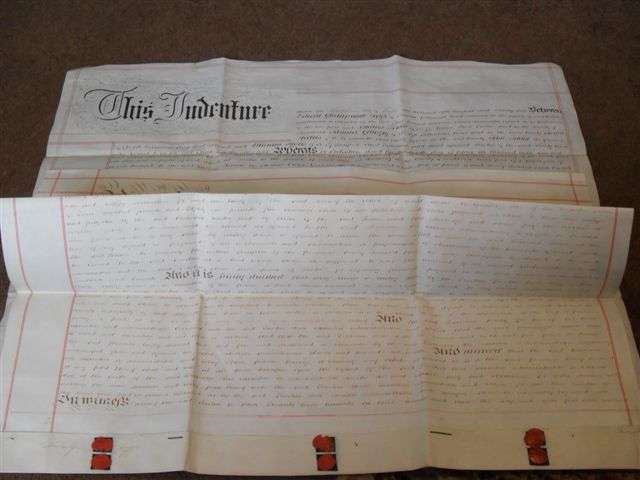AN ANTIQUE OLD DOCUMENT (INDENTURE 1874) 2 PAGES 167 YEARS OLD !!!!! DOC NO 3