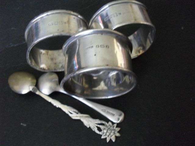 SOME HALLMARKED AND USA SILVER ITEMS ...SEE MARKINGS......