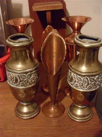 SOME BRASS AND COPPER VASES !!!!!!!