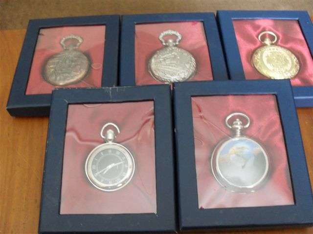 5 BEAUTIFUL NEW BOXED  POCKET WATCHES....