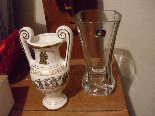 24 K GOLD HAND PAINTED GREEK VASE