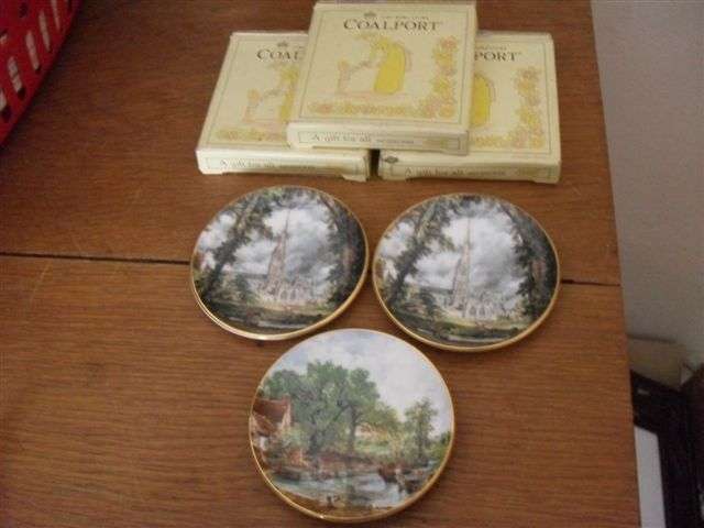 3 X PRETTY COALPORT PIN TRAYS (BOXED )