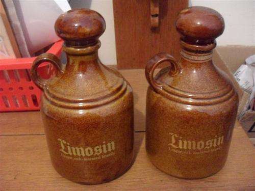 FOR YOUR BAR COLLECTION 2 X LIMOSIN BRANDY JARS WITH LIDS....