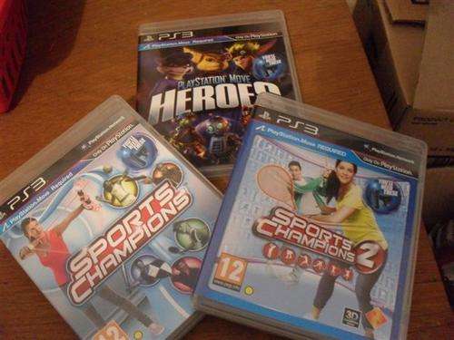 3  X PS3 GAMES .SPORTS CHAMPIONS/SPORT CHAMPIONS 2 /PS3 MOVE HEROES