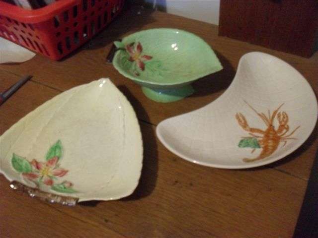 2 X CARLTONWARE SWEET/SNACK  DISHES AND A LOBSTER DESIGN BOWL