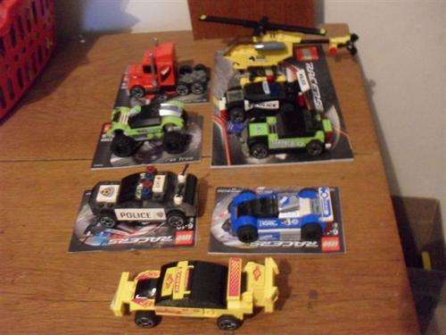7 X LEGO CARS WITH BOOKLETS.....+ 1 X SPORTS CAR NO BOOKLET.....