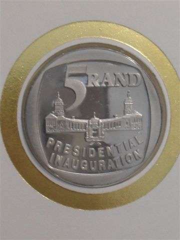 SA 1994 PRESIDENTIAL INAUGURATION COIN ON FDC 6.3C (UNTAMPERED )
