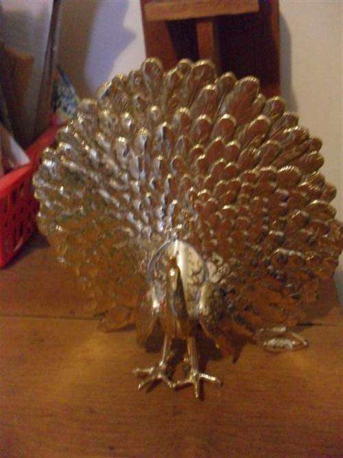 WHAT A BEAUTY.....BRASS PEACOCK....
