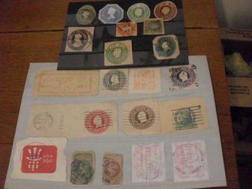 SOME INTERESTING WORLD CUT OUTS/POSTMARKSIMPERF/EMBOSSED ETC