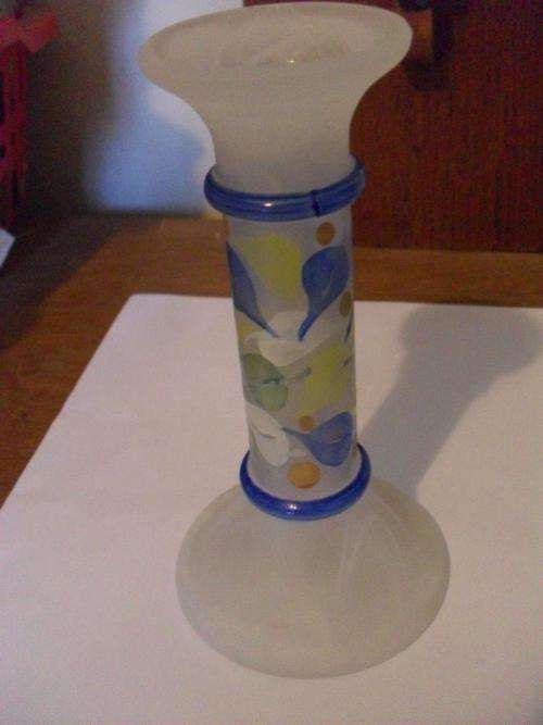 BEAUTIFUL CLOUDY CRYSTAL GLASS VASE/CANDLE STAND MADE BY TIROLER (AUSTRIA)