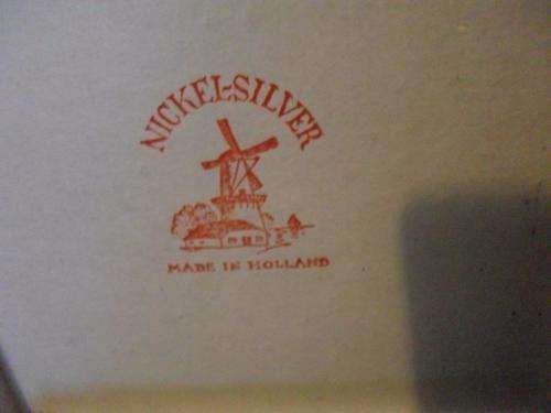 LOVELY BOXED SET OF 6 NICKEL SILVER CAKE FORKS MADE IN HOLLAND