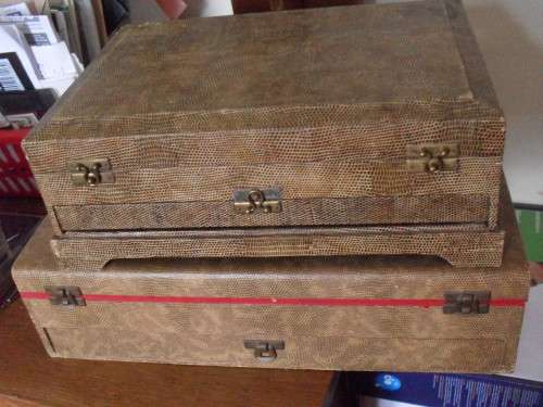 VINTAGE....2 LOVELY LINED EMPTY  BOXES FOR CUTLERY