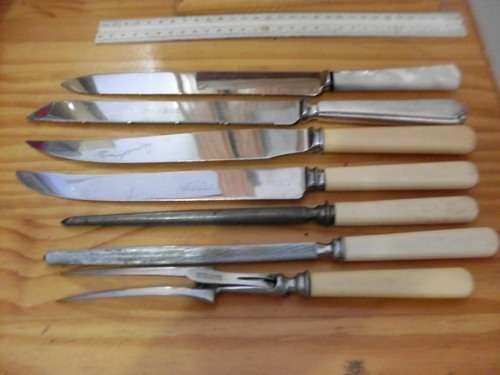 VINTAGE......SOME BONE HANDLE AND OTHER CARVING KNIVES ETC ETC