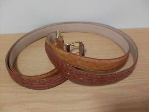 2 X OSTRIDGE LEATHER MENS BELTS ..BROWN......BY SABATINI......NEVER USED...104 CM EACH...