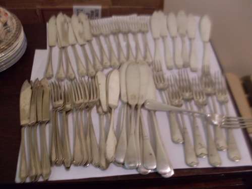 A LOVELY COLLECTION OF VINTAGE EPNS  FISH KNIVES AND FORKS HERE