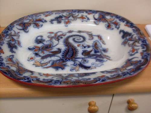 GIANT VINTAGE PLATTER MADE IN TURKEY...FAUNA AND FLORA.....MADE BY ALHAMBRA CC
