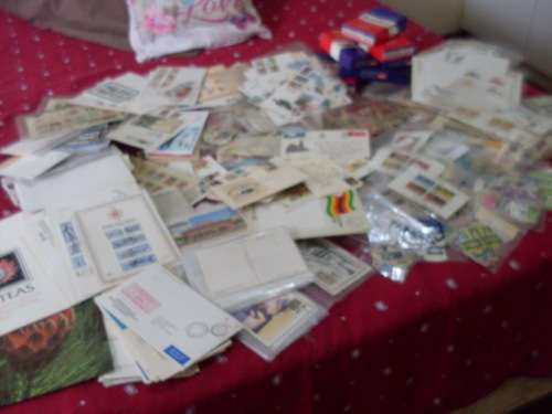 GLORY BOX MIX WORLD POSTAGE STAMPS... FDCS... M/S ....SILKS ETC ETC 6.2 KG