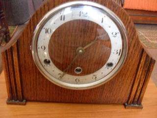 A RARE ANTIQUE PERIVALE MANTLE CLOCK MADE BY BRITISH ANVIL ENGLAND