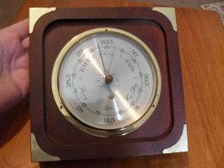 A SQUARE GERMAN BAROMETER WITH BRASS TRIM !!!!!!