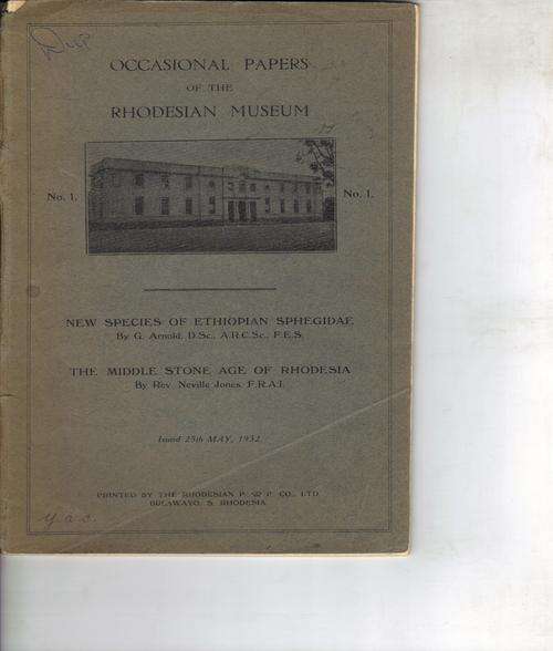Occasional Papers of the Rhodesian Museum, No 1, 1932, Very Scarce!