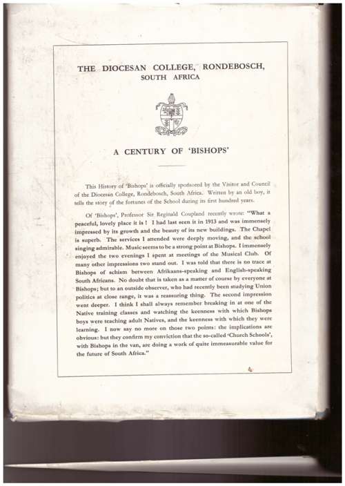 The Diocesan College , Rondebosch South Africa - A Century of Bishops
