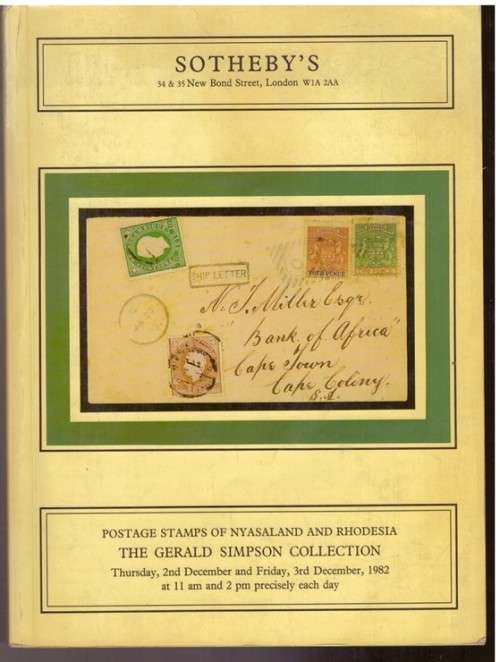 Postage stamps of Nyasaland and Rhodesia , Auction Catalog