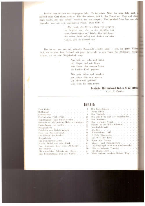 Afrikanischer Heimatkalender 1947