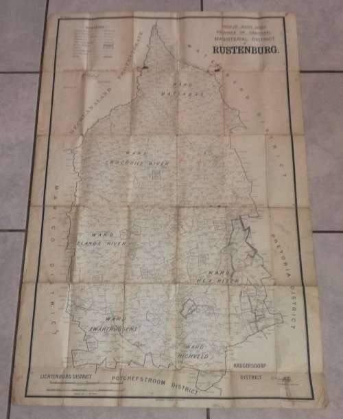 Map of Rustenburg - 1921 RARE