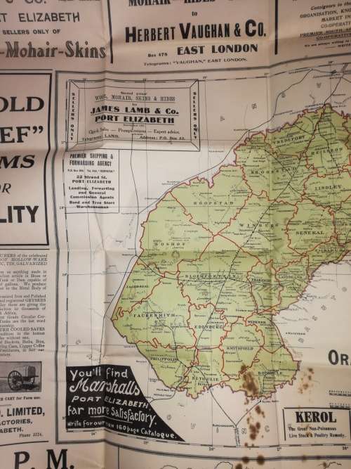 Braby`s map of the Orange Free State 1928