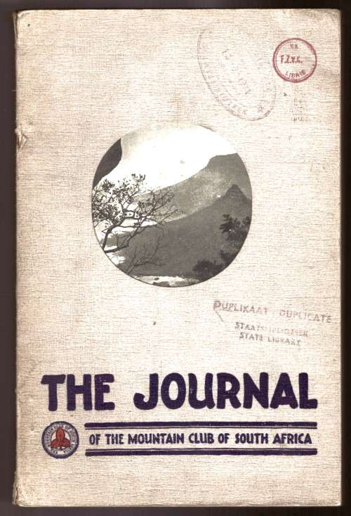 The Journal of the mountain club of South Africa , number 35 - 1933